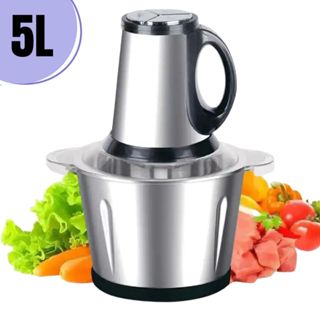Moedor Elétrico 5 Litros Multiprocessador Mixer Picador Triturador de Carne Legumes Inox 110v ou 220v em Oferta na Shopee