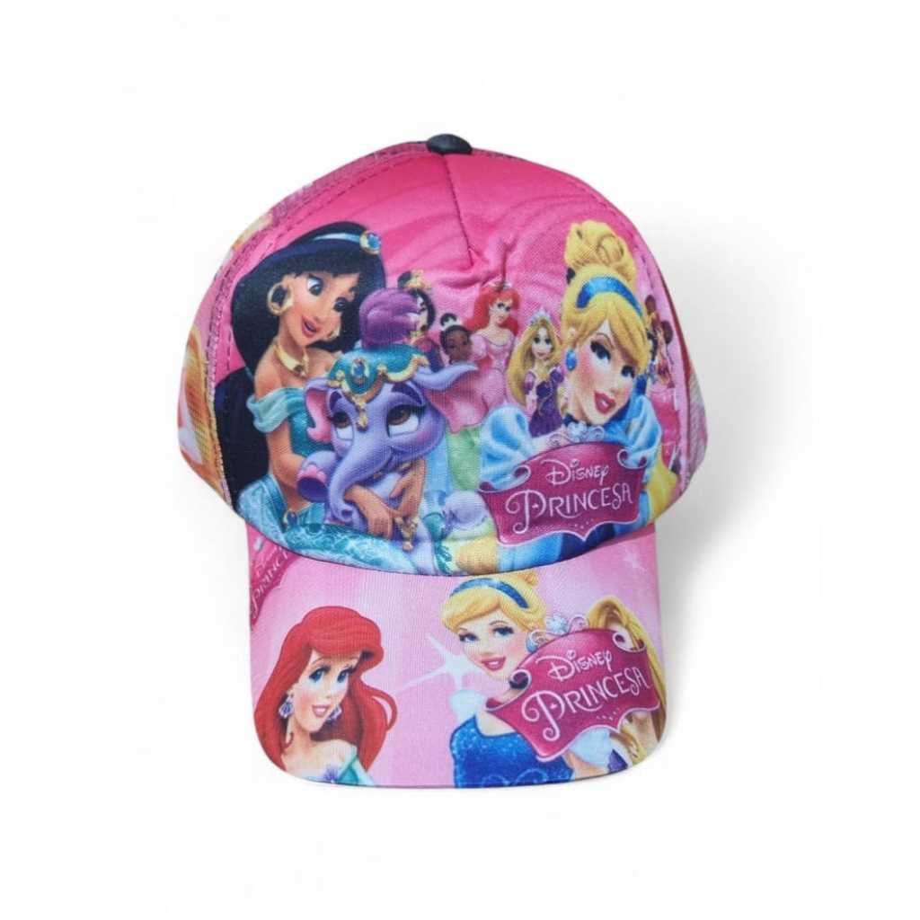 Boné Infantil Princesas de Tecido Com Redinha Tela Estampado