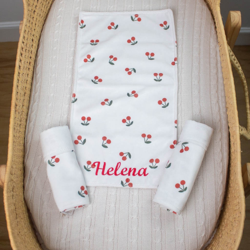 Fraldas de Boca Dupla Face Bebê Menina Personalizadas Bordadas  Kit com 3 Unidade 100% Algodão em Oferta na Shopee