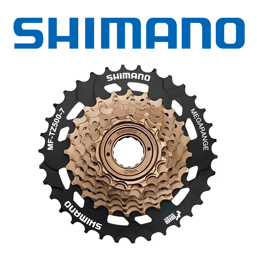 Catraca Roda Livre Shimano TZ500 7V 14-34D Megarange P/ Cubo de Rosca Bike Mtb Speed Aro 26/29