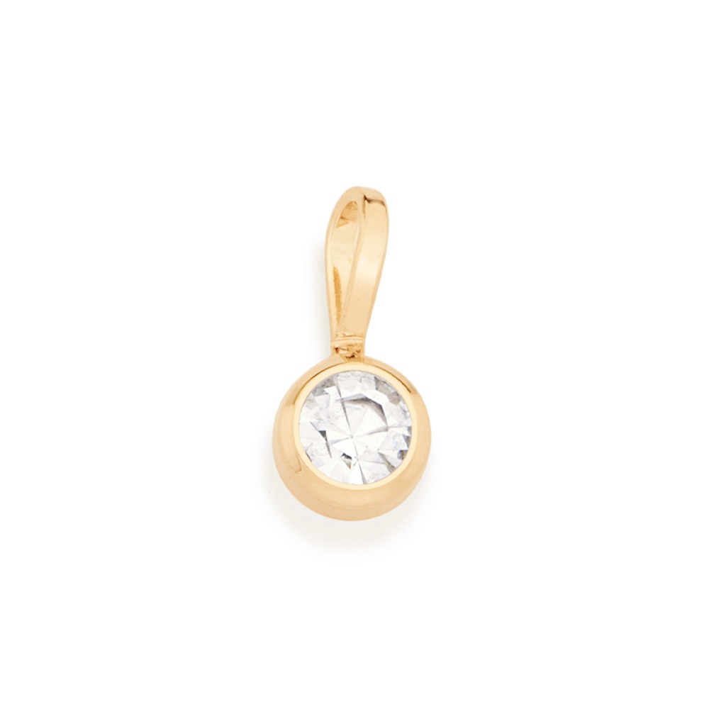 Pingente Feminino Solitário Banhado a Ouro 18k com Cristal 540102 em Oferta na Shopee