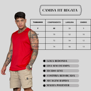 Camiseta Regata Masculina Dry Fit Lisa Leve Basica Fitnes em Oferta na Shopee