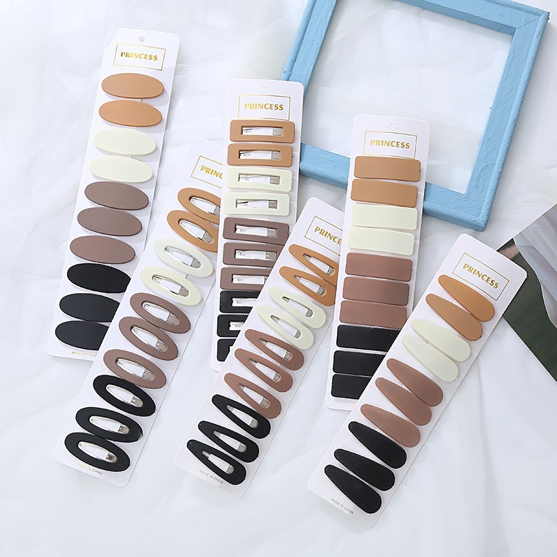 KIT 10 TIK TAK CABELO COLORIDOS OVAL E QUADRADO MEDIOS MODA BLOGUEIRA CLIPS PRESILHAS