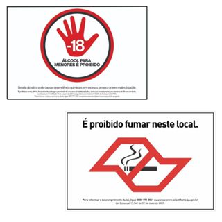 Placa Proibido Fumar Lei SP + Placa Proibido Vender Bebida Alcoolica Kit 2 uni em Oferta na Shopee