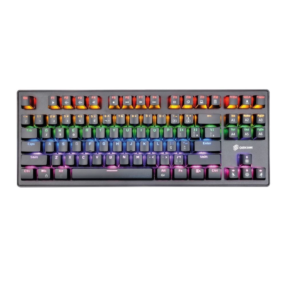 Teclado Gamer Mecanico Outemu Blue Vulcan Led OEX Game TC603 Backligh Teclas Full Anti-ghosting