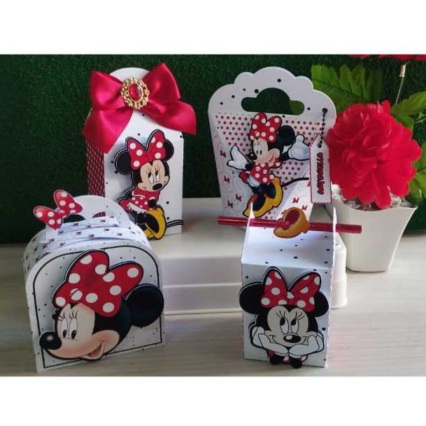 KIT LEMBRANCINHAS PERSONALIZADAS MINNIE / CAIXINHAS PERSONALIZADAS/ LEMBRANCINHA / Festa Infantil / Aniversário/ Minnie