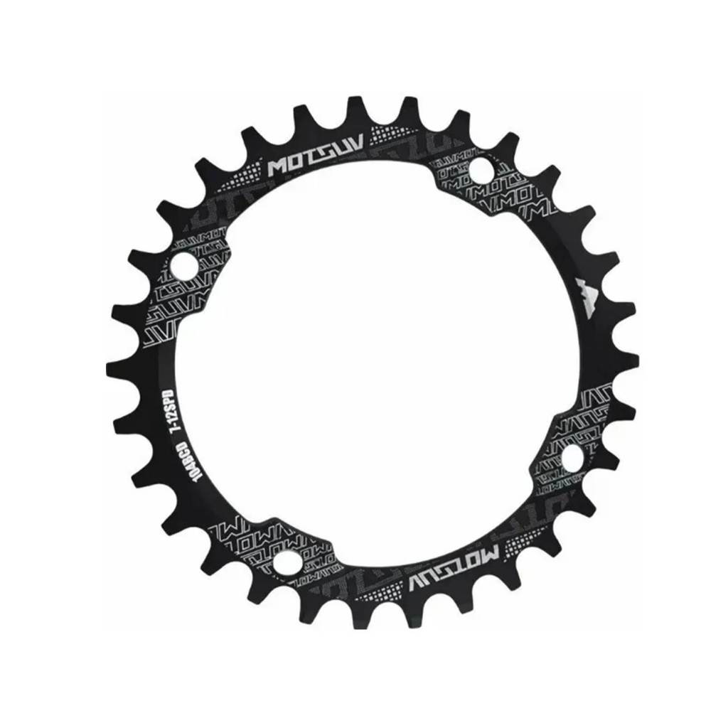 Coroa Roda 34T 36T 38T Única Circular Bike Bicicleta Bcd104 Alumínio Snail Narrow Wide Preta em Oferta na Shopee