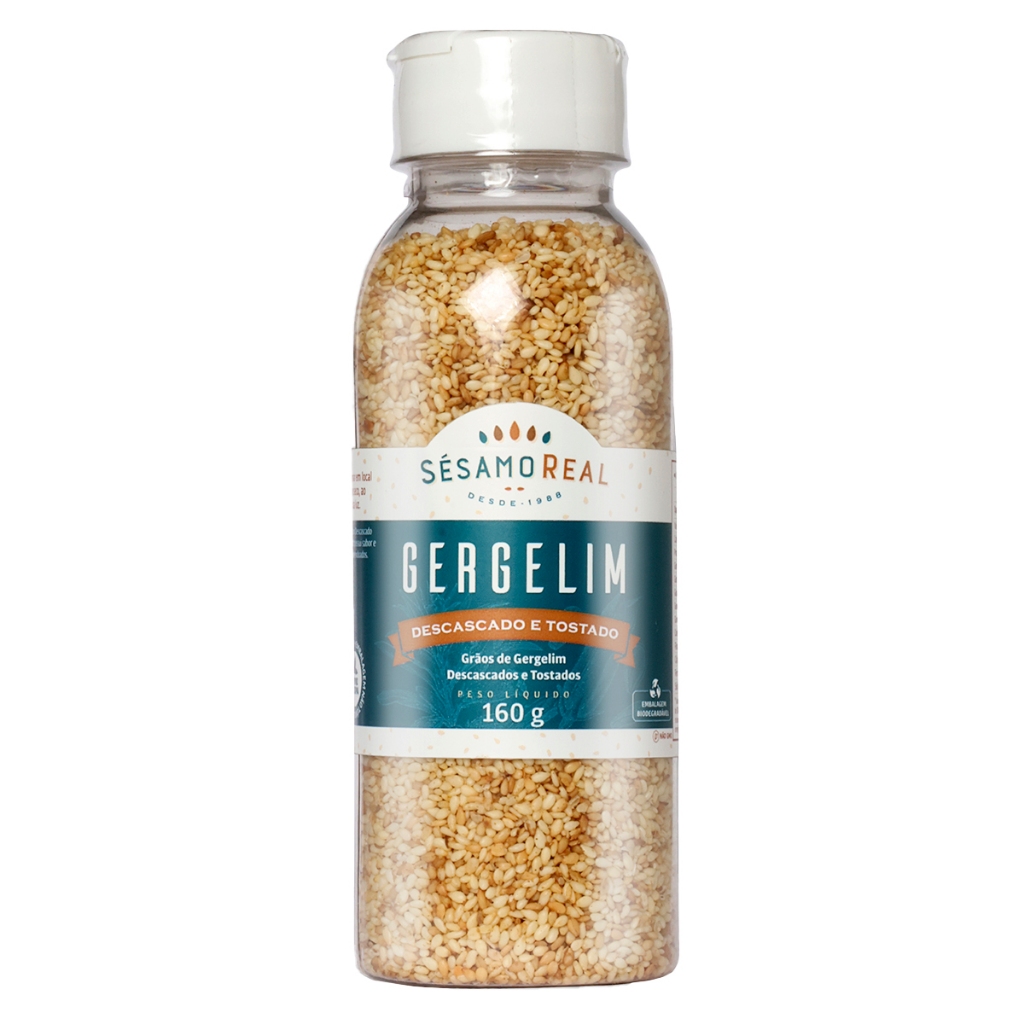 Gergelim Descascado Tostado 160g | Proteína Vegetal, Fonte de Cálcio, Magnésio, Sem Glúten e Lactose