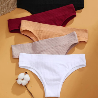 Kit 3/5/7 Calcinhas Canelada Importada Tanga Conforto Calcinha Cintura Alta Pala Dupla em Oferta na Shopee