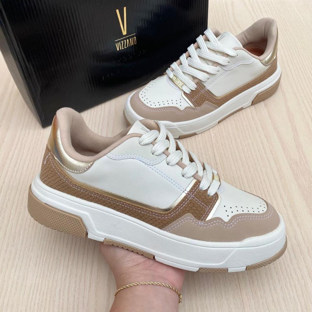 Tênis Sapato Feminino Vizzano Plataforma Metalizado Confortável Acolchoado Moda em Oferta na Shopee
