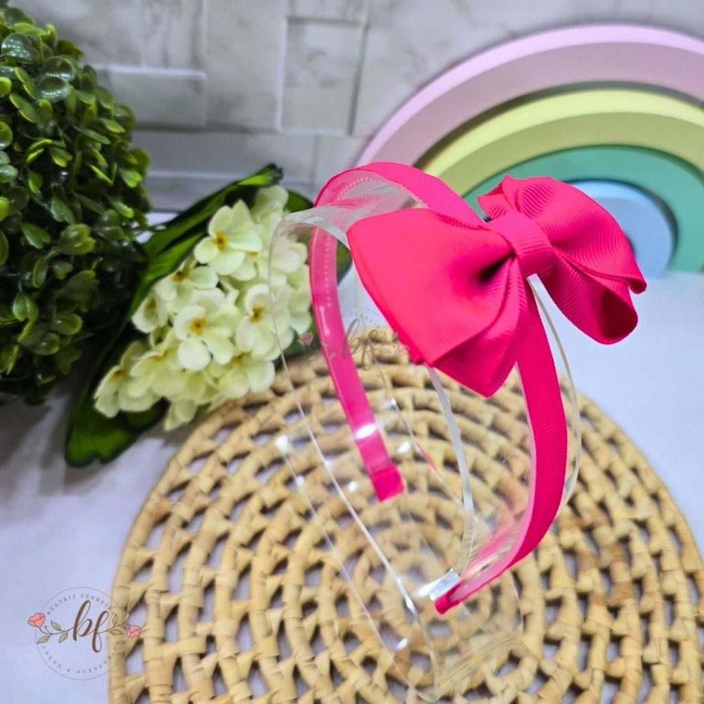 Tiara Pétala - Tiara Infantil Menina - Arco De Cabelo Com Laço, Acessório Infantil Laço Cruzado Com Gravatinha