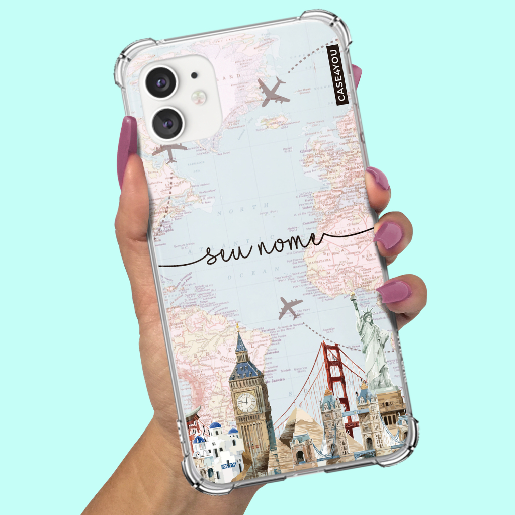 Capa Capinha para Samsung Galaxy S20 S21 S22 S23 S24 S25 FE PLUS ULTRA Anti-impacto Personalizada Mapa Manuscrito