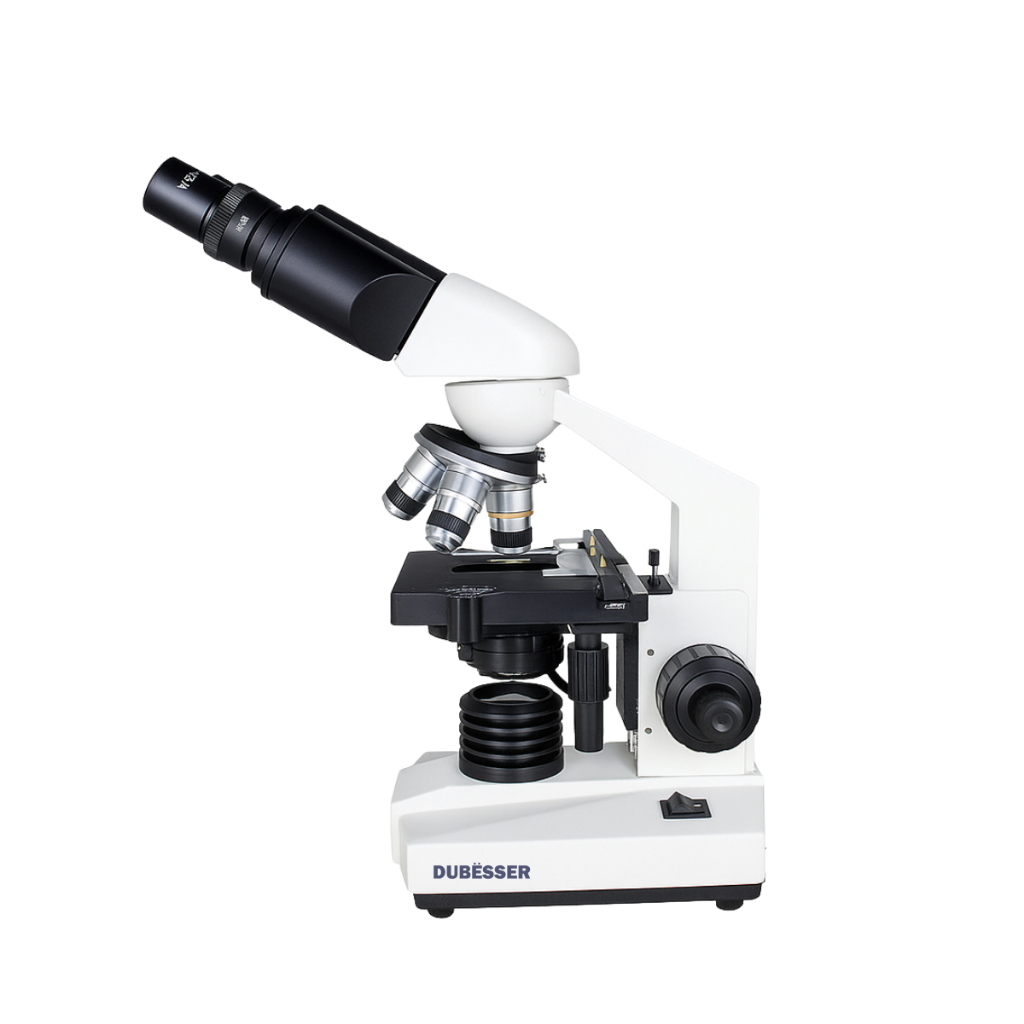 Microscópio Binocular Starter Dubesser LED Microscopia Biologia Laboratório Ensino Pesquisa