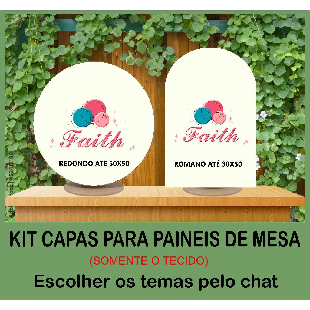 Kit Mini Capas de mesa somente os tecidos (REDONDO + ROMANO ou REDONDO + QUADRADO)