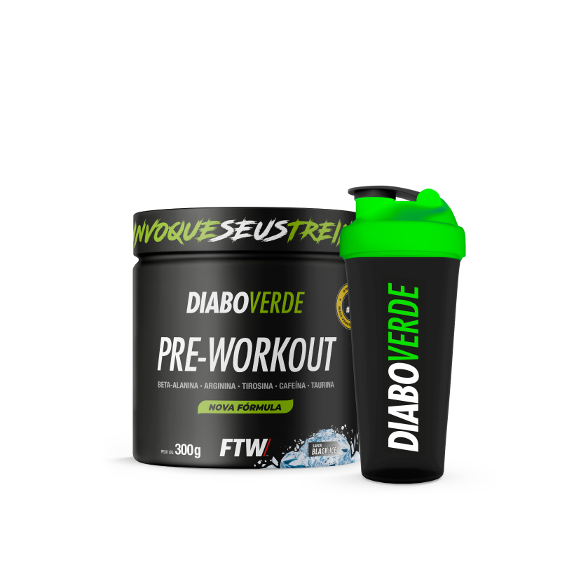FTW Dilabol Pump Pote 300g Sem Cafeína + Coqueteleira Fumê Tampa Verde 600ml em Oferta na Shopee