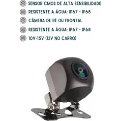 Câmera de Ré ou Frontal Roadstar RS180BR Plus 180° CMOS IP67/IP68 Linhas de Estacionamento