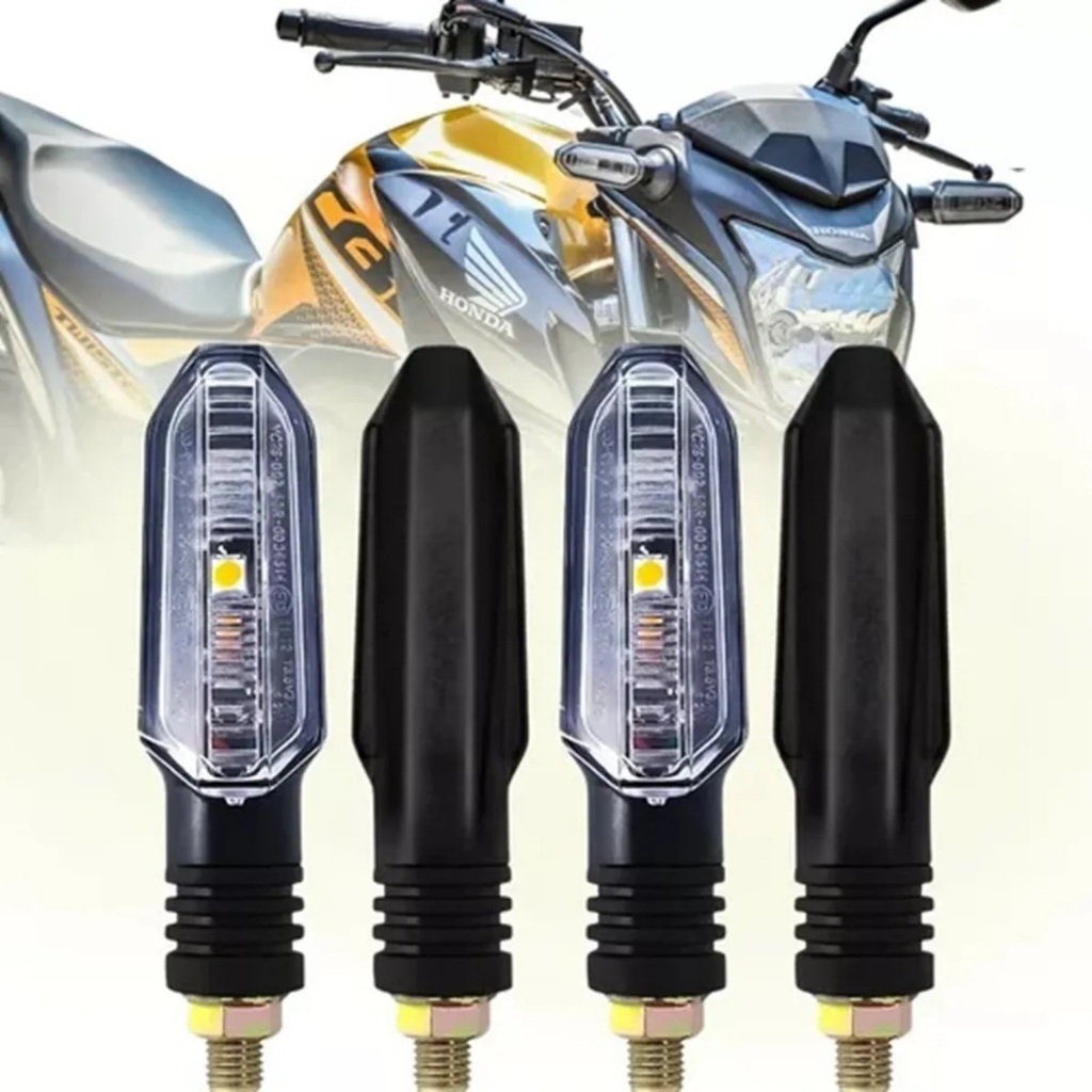 Pisca Moto Seta Led Sequencial Honda Cb250f Cb Twister Titan Fan Cb300 Xre Rosca em Oferta na Shopee