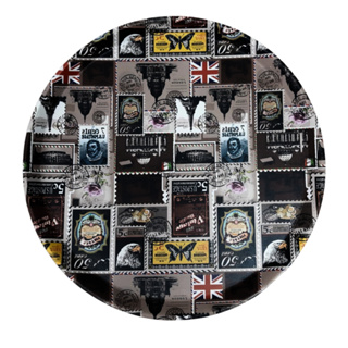 Bandeja de Plástico Garçom Marrom Redonda Com Estampas em Oferta na Shopee