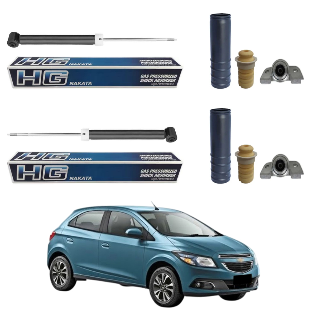 PAR AMORTECEDOR TRASEIRO ONIX 2012 A 2019 NAKATA + KIT