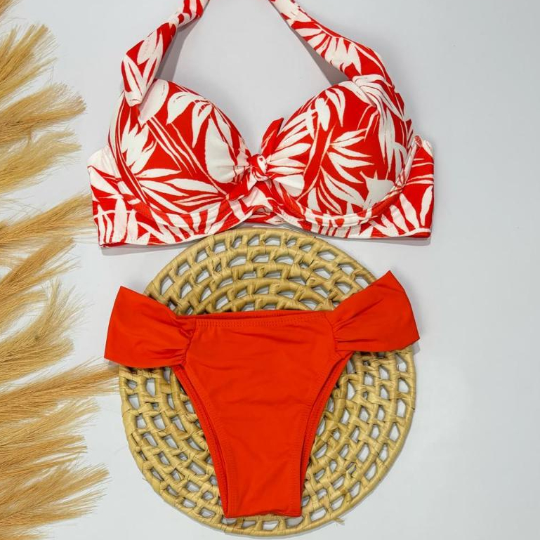 Biquíni top bojo, com sustentação, plus size,praia, piscina,lazer,natação,conjunto, calcinha bombom
