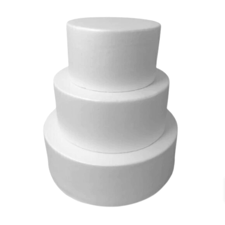 Base bolo fake branco isopor coberto com eva em Oferta na Shopee