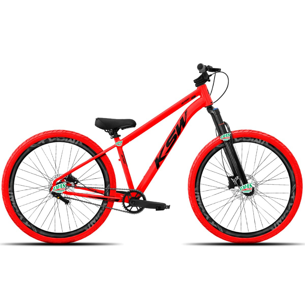 Bicicleta Aro 26 Ksw Do Grau Kit Single Pneus Flame Freio A Disco - Bike De Grau Tipo Gios