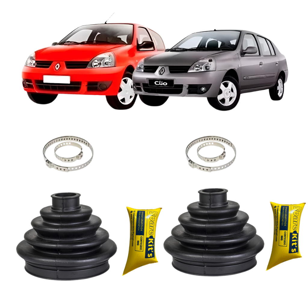 Par Kit Coifa Homocinetica Lado Roda Clio Megane 2001 A 2012