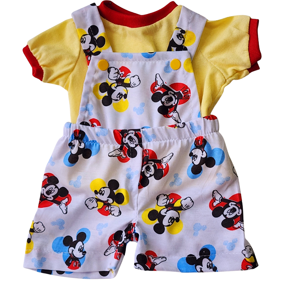 Roupa Boneca Reborn Kit C/2 Peça Jardineira C/Camiseta Bebê Realista