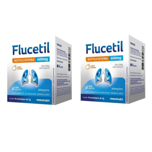KIT C/2 Flucetil Acetilcisteína 600mg 16Un - Maxinutri Suplemento