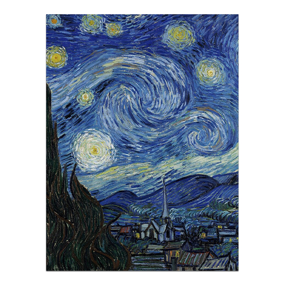 Ímã de Geladeira 7,5cmx10cm Obra de Arte - Vincent Van Gogh - A Noite Estrelada