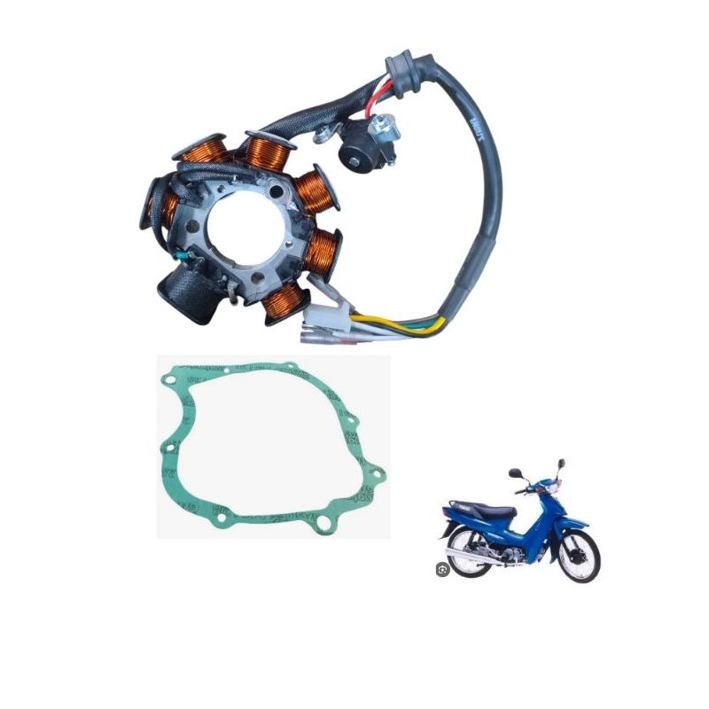 Estator Crypton 105 98/05 Dafra Zig 100 + Junta tampa esquerda Yamaha magneto Moto motor
