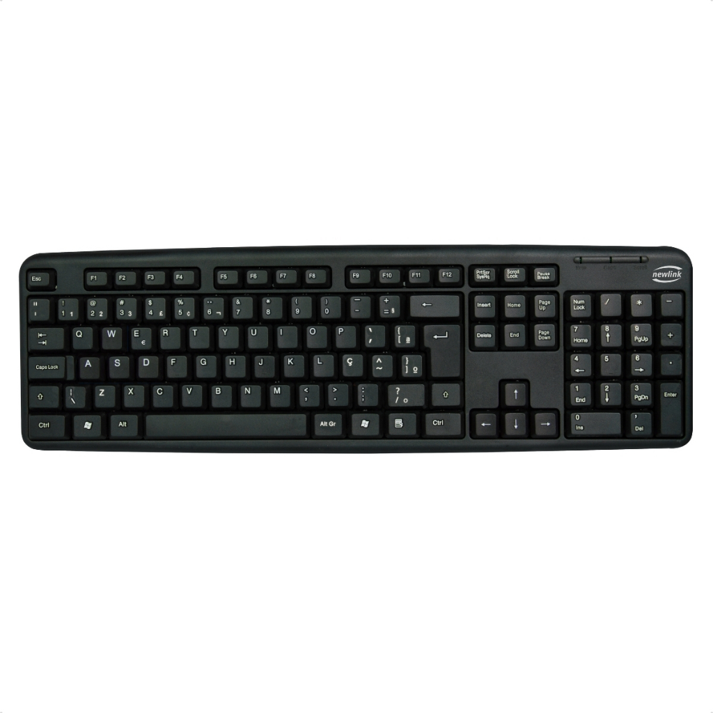 Teclado Gamer Newlink TC308 USB ABNT2 107 Teclas Padrão ABNT2 Toque Macio e Silencioso