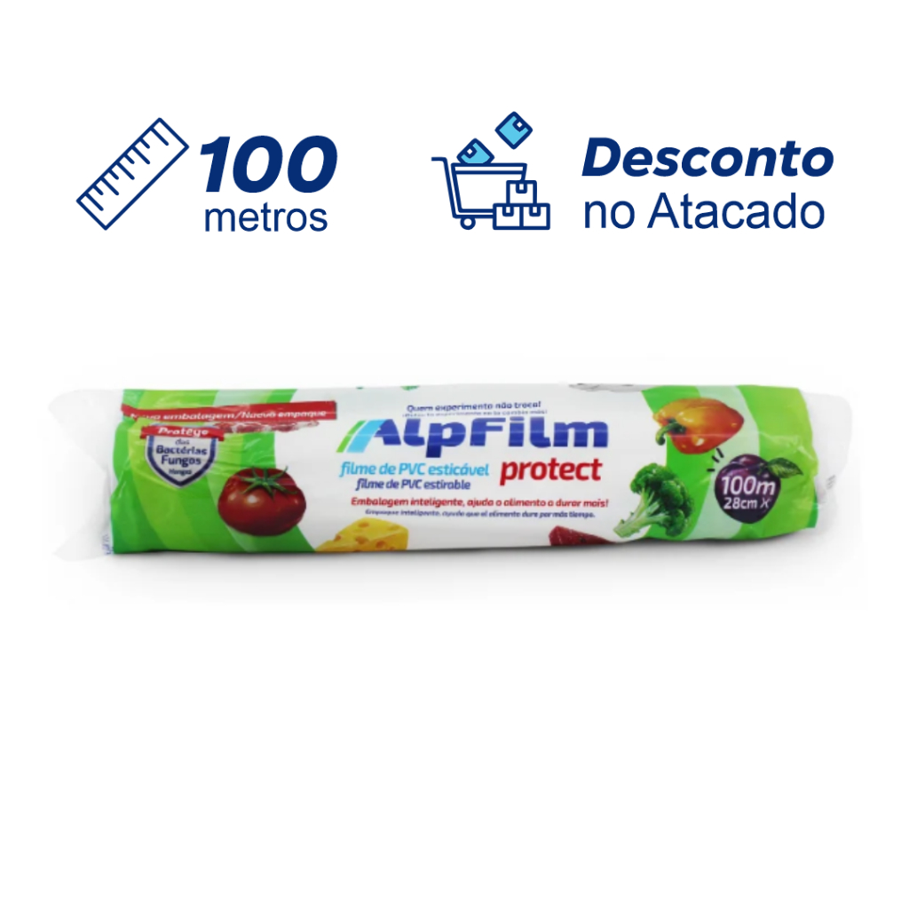 Filme PVC Alpfilm - Plástico Filme Esticável 28cm x 100 Metros