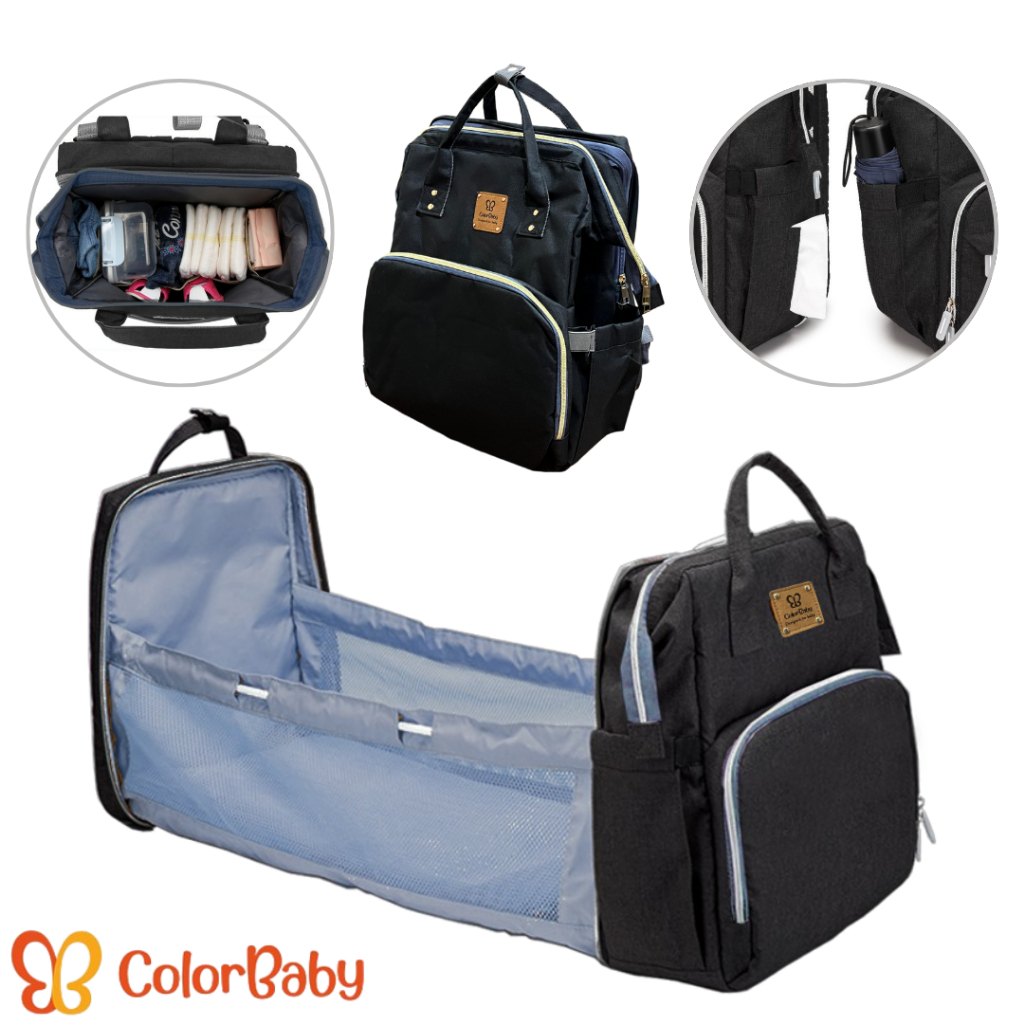 Mochila Maternidade Unissex Berço Estendível Portátil – Bolsa Bebê Multifuncional Impermeável Térmica ColorBaby