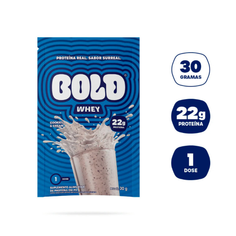 Bold Whey Protein Sachê 30g Cookies and Cream – Suplemento Proteico Original em Oferta na Shopee