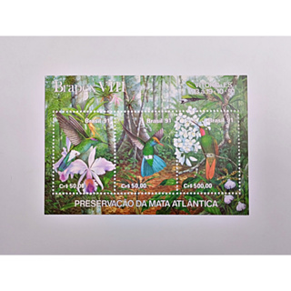Bloco Selo Postal Novo Brasil Coleção ( Preservação da Mata Atlântica ) 1991 em Oferta na Shopee
