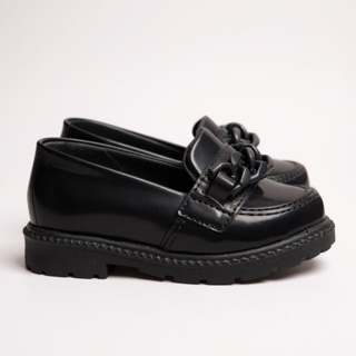 Mocassim Infantil Menina Oxford Criança Chique Social Sapatinho Tratorada Correntes Branco Preto em Oferta na Shopee