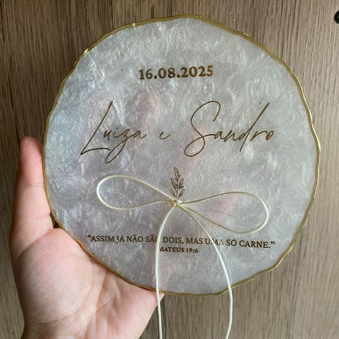 Porta Alianças em resina 16cm Personalizado para Casamento Marmorizado I Decoração e Cerimonia I COM SUPORTE em Oferta na Shopee