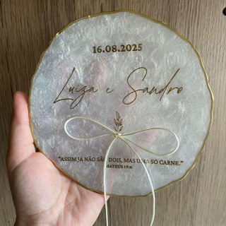 Porta Alianças em resina 16cm Personalizado para Casamento Marmorizado I Decoração e Cerimonia I COM SUPORTE em Oferta na Shopee