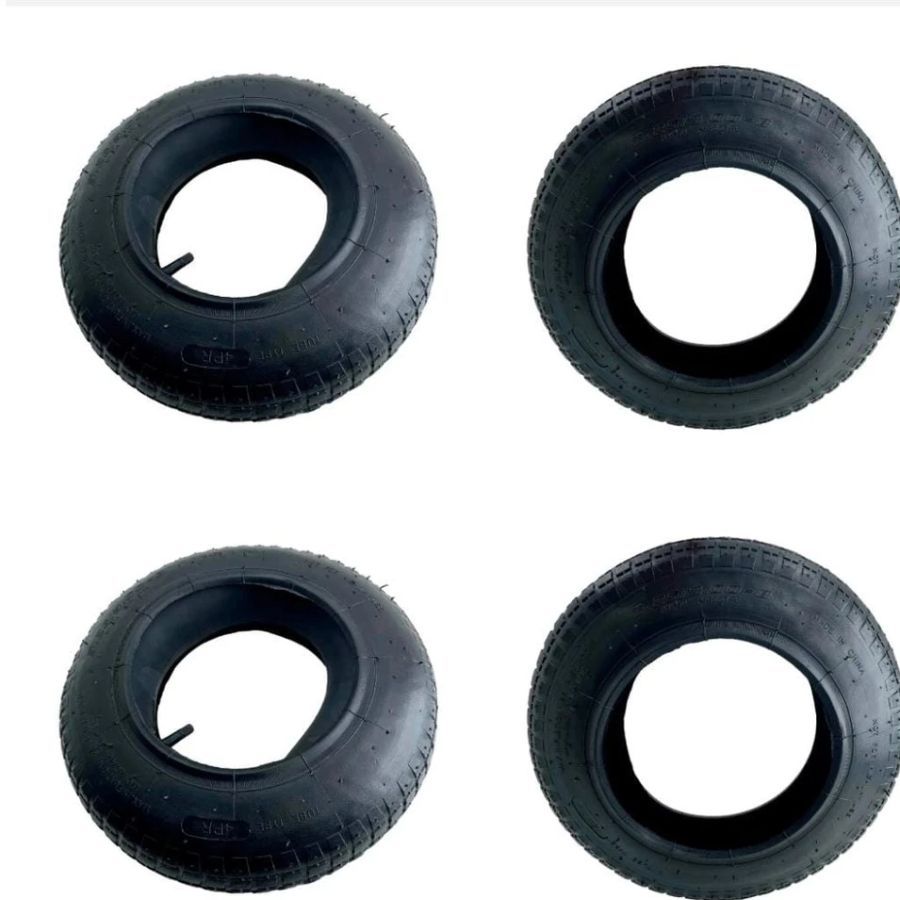 Kit 4 Pneus 3.25-8 com Câmara de Ar para Carrinho de Mão NKP Reforçado Resistência em Oferta na Shopee