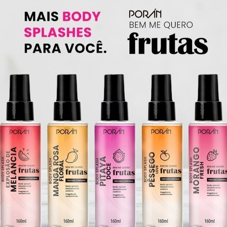 Body Splash Poran Perfume Desodorante Corporal 160ml - Escolha o Seu!