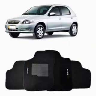 Kit de tapetes 3 peças específico Celta 2000 01 02 03 ... 11 12 2013 Carpete Preto