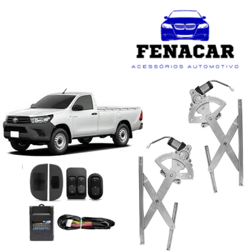 Kit de Vidro Elétrico Toyota Hilux até 2015 2 portas com Botão Alternativo