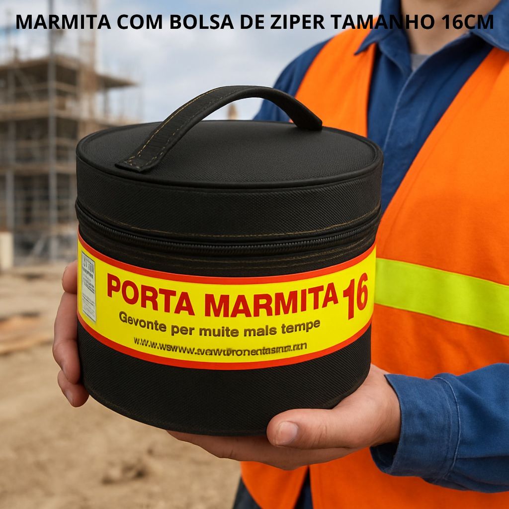 MARMITA TÉRMICA ALUMÍNIO COM ESTOJO ISOPOR E CAPA TRANSPORTE SEGURO CONSERVA TEMPERATURA