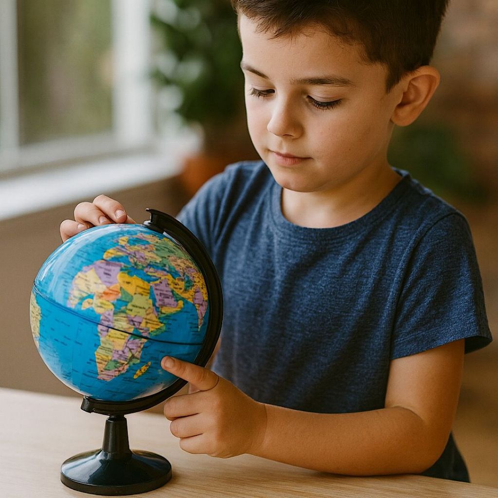 Globo Terrestre 16,5 cm Geográfico Globo Com Base Criativo