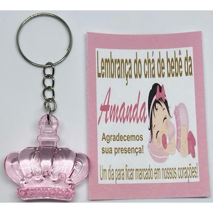 30 Lembrancinha Chá de bebê/nascimento/chá rifa etc chaveiro acrílico com tag personalizado+saquinho