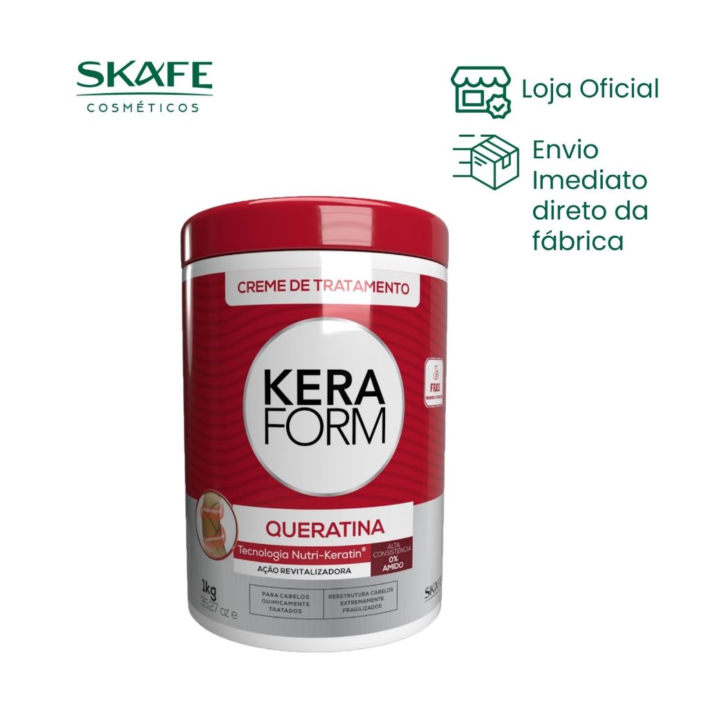 Creme de Tratamento Keraform Queratina 1kg – Skafe em Oferta na Shopee
