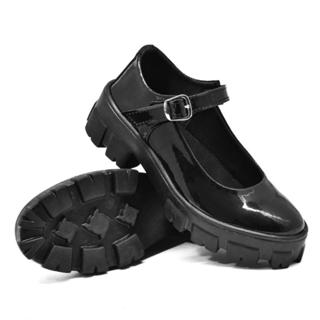 Sapato Mary Jane Feminino Tratorado Sapatilha Boneca Preto Verniz em Oferta na Shopee