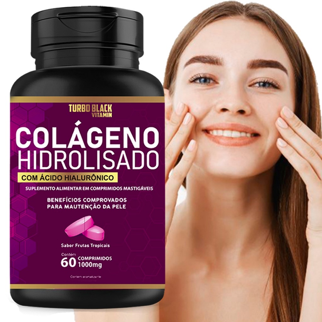 Colágeno Hidrolisado com Ácido Hialurônico para Pele Radiante Anti Rugas Cabelos e Unhas Fortes