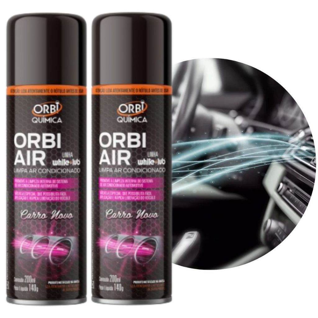 Kit 2 unidades Limpa Ar Condicionado Higienizador Carro Orbi Carro Novo automotivo Granada 200ml em Oferta na Shopee